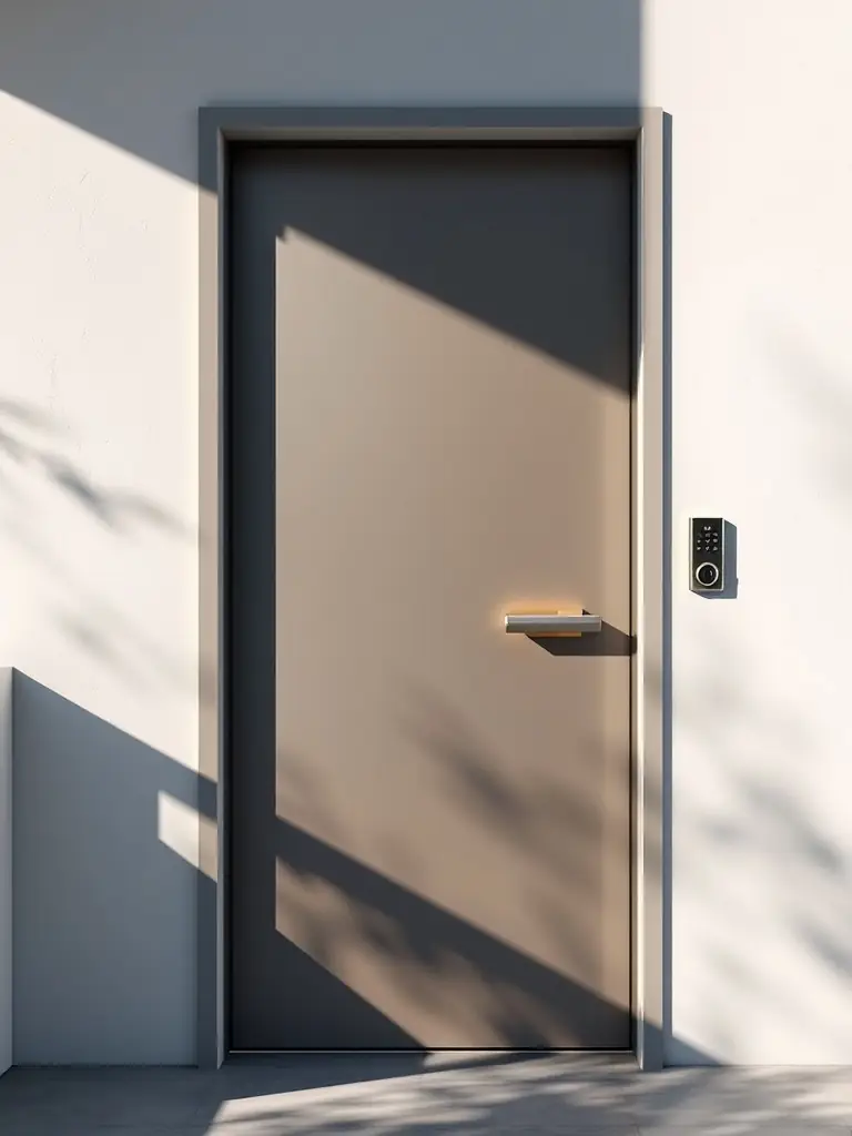 A high-security door equipped with a Zentryva smart lock, emphasizing the robust protection offered by the company's access control solutions.